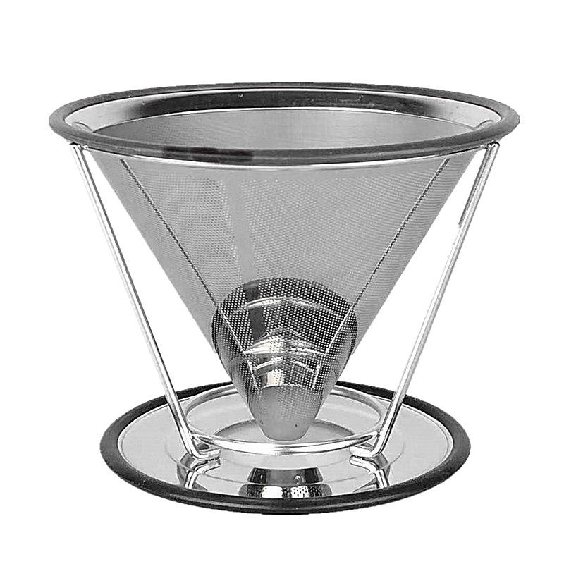304 Stainless Steel Double Layer Coffee Filter with Stand