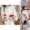 Minimally Woven Crossbody Bag With Flower Appearance And Drawstring Design For Daily Use