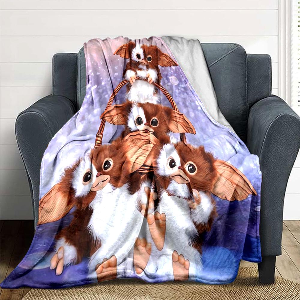 Gizmo Pile Basket Fantasy Flannel Blanket Super Soft Warm Cozy Blanket For Sofa Bed Office Travel Allseason Home Decor Gift