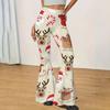 Women's Christmas Printed High Waisted Flared Yoga Pants Casual Slim Fit Everyday Wear