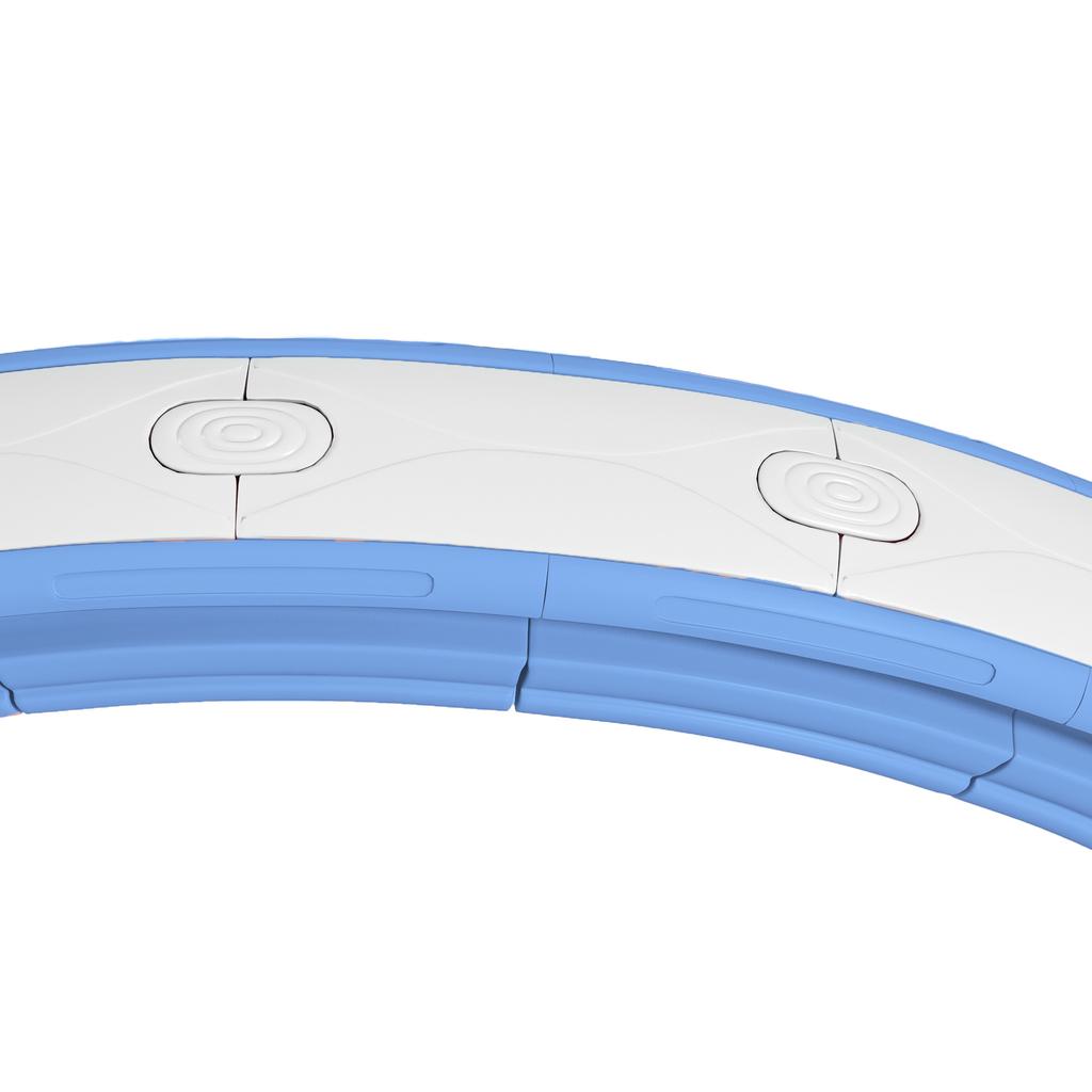 Smarter gewichteter Hula-Hoop, Massage-Hula-Ring mit 16 abnehmbaren Knoten, 360 Grad automatisch rotierender Ball, Digitaler Zähler Hellblau