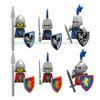 N501U-504U Medieval Castle Knight Building Blocks Figures Four Side UV Printing King Warhorse Weapons Accessories Toys Kid Gifts