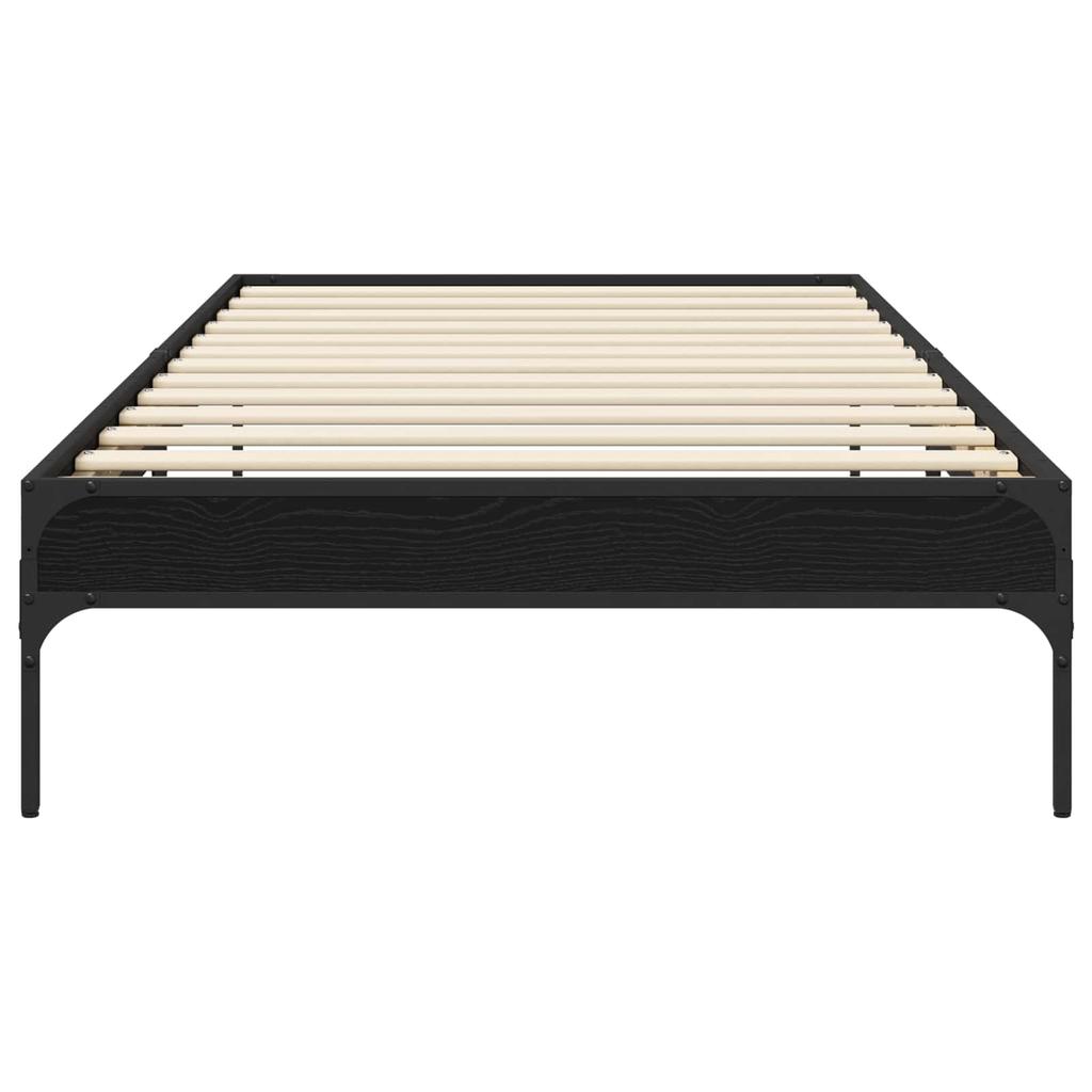 Bed Frame Black Oak 80 x 200 cm Particleboard