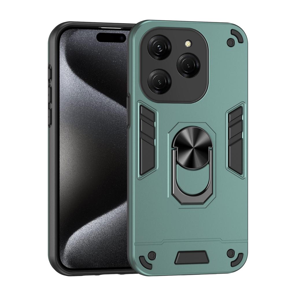 Case For Tecno Spark 20 Pro KJ6 Magnetic Metal Ring Holder TPU Frame Armor Plastic Shockproof Phone Protective Cover Fundas