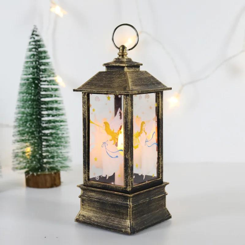 Christmas Garden Decorations Wind Lantern Candle Nightlight Desktop Decorative Ornaments Xmas Creative Decorate Festival Gifts
