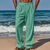 Men's Loose And Casual Sports Breathable Long Pants, Casual Cotton And Linen Pants