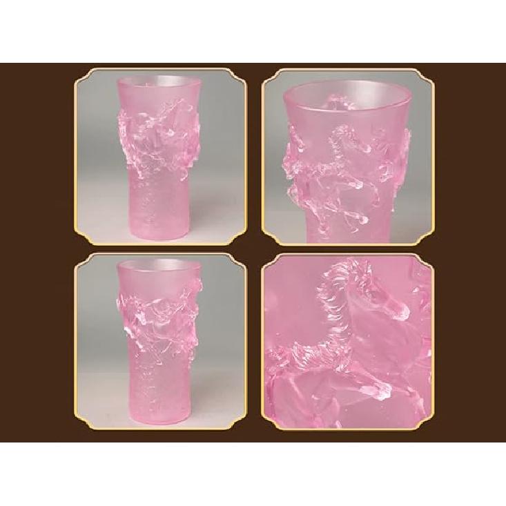 Aris & Juno Eight Horses Vase, LIULI Success Decor, Traditional Chinese Home Office Feng Shui Blessing