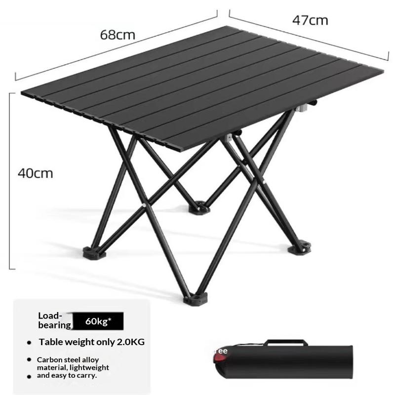 Table de Camping Pliante Portable Ultralégère Bureau de Dîner Pliable d'Extérieur Haute Résistance en Acier au Carbone Pour Fête de Jardin Pique-nique Barbecue