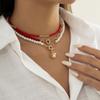 Seed Beads Short Choker Necklace for Women 2026 Fashion Layered Beaded Chain with Imitation Pearl Pendant Necklaces Neck Jewelry