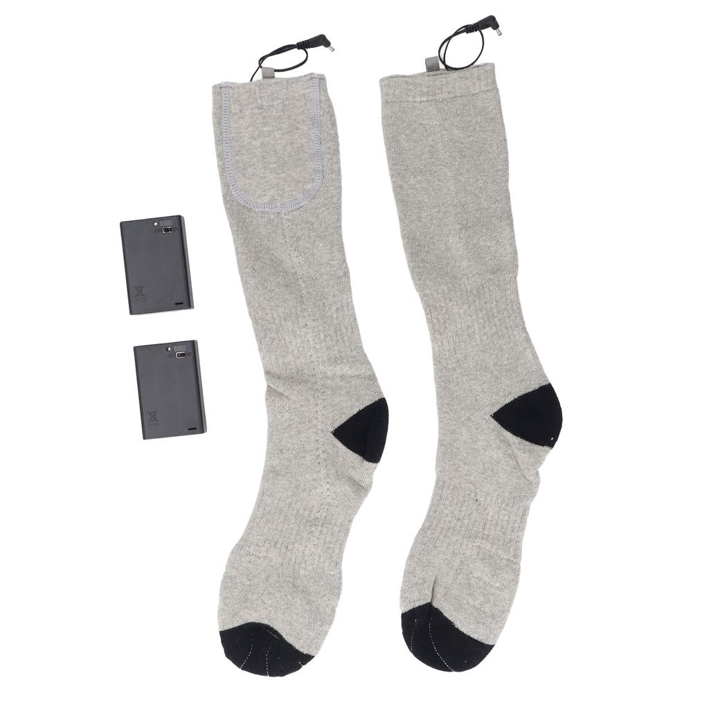 Electric Heated Socks Men Women Rechargeable 2 Sided Heating Washable Portable for Skiing Hiking Camping Uniform Size