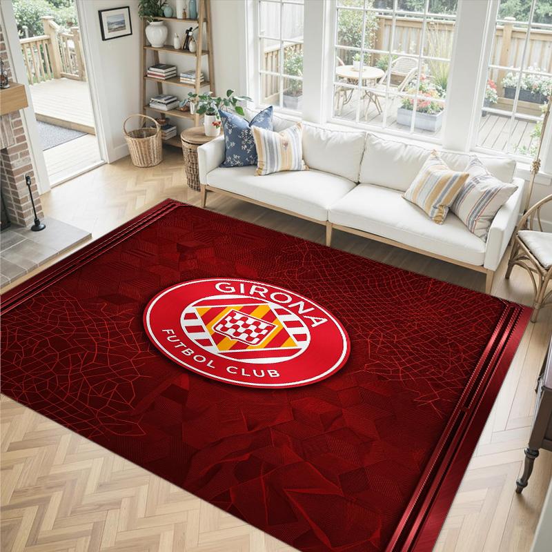 Girona FC Design Crystal Velvet Carpet Cozy Non?Slip Printed Rug For Bedroom Living Room Entrance