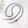Black Crystal Glasses Chain Long Mobile Phone Lanyard Handmade Pendant Women's Anti-lost Glasses Lanyard Lanyard