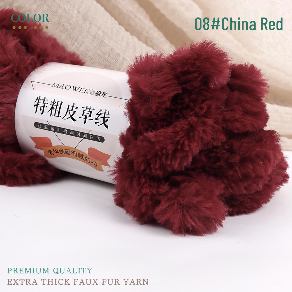 Coarse Faux Fur Yarn Ball - Long Hair Mink for DIY Knitting: Hat & Scarf Kit