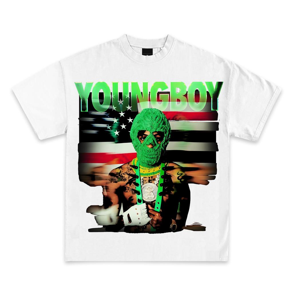 Youngboy Make America Slime Again MASA Merch | Premium Qualität Schwergewicht T-Shirts Herren Sommer Streetwear Harajuku Herren Kleidung