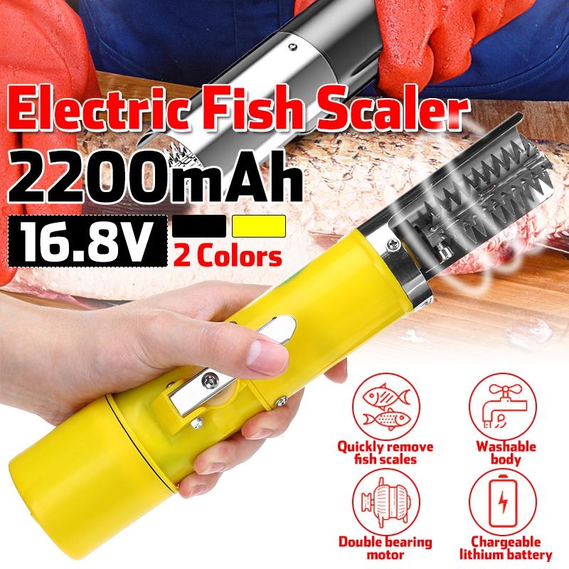 16.8V Electric Fish Scaler Waterproof Rechargeable Fishing Scalers Clean Fish Remover Cleaner Descaler Scraper Seafood Tool 28*5.5cm