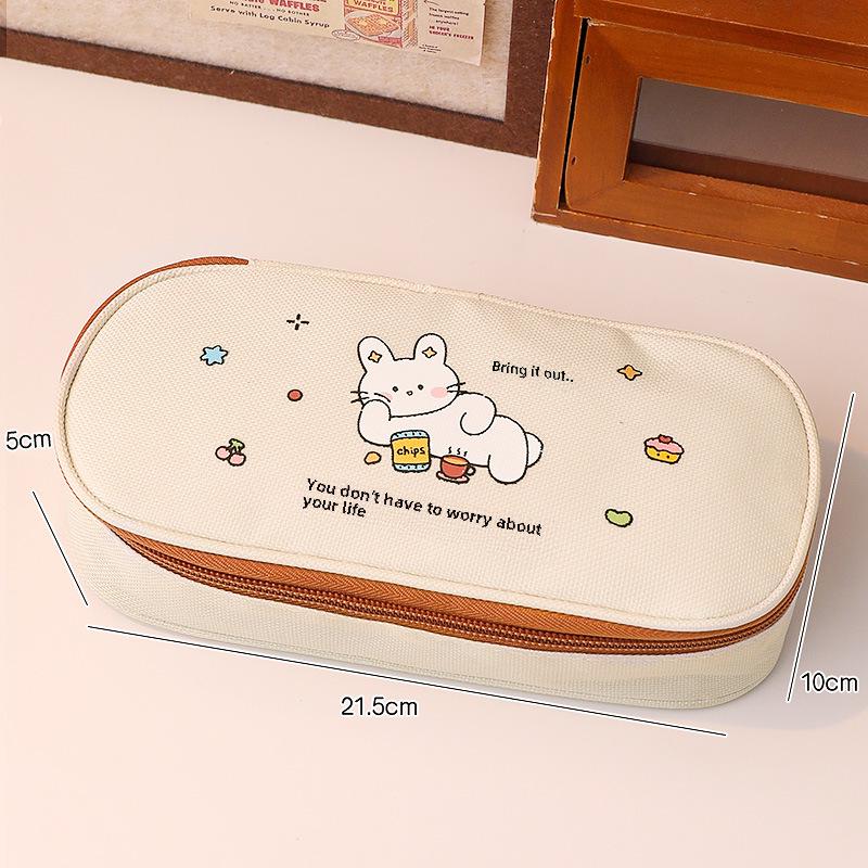 

Пенал для девочек из холста большой емкости для учеников средней школы в простом стиле Ins