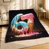 Ice Cream Number 67 Coral Fleece Blanket Sweet Dessert Decor