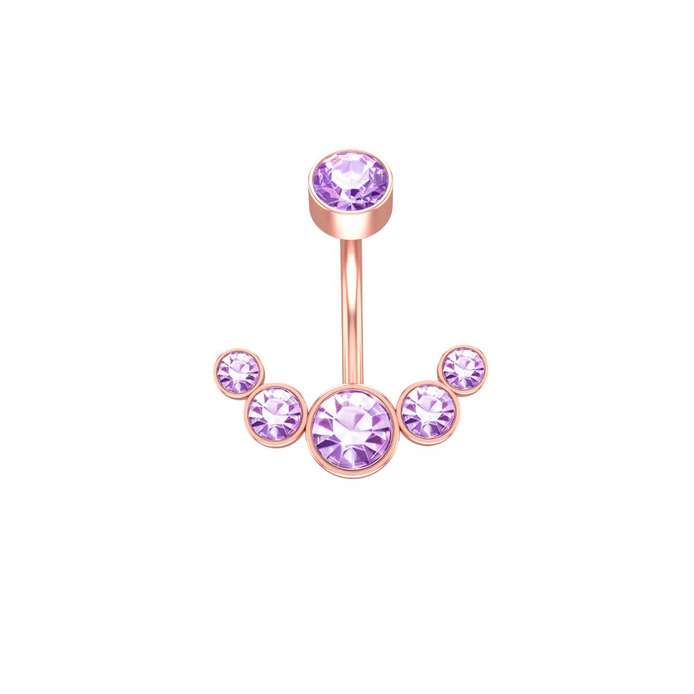 14g Crescent Jewel Cluster 316L Surgical Steel Belly Button Ring Piercing Jewelry Gift