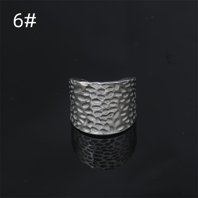 

Регулируемое кольцо из нержавеющей стали с круглым узором для мужчин и женщин - Простая модная бижутерия Size 8