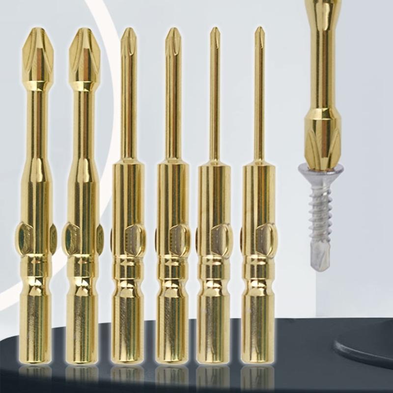 10Pcs Magnetic 5/6mm Round Shank Crosses Bits S3 Alloy Steel Hardened 60mm Length Electric Screwdriver Accessories Set