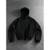 Oversized Hooded Zip-Up Sweatshirt Women Solid Color Patchwork Streetwear Casual Long Sleeve Top