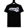 Funny Graffiti Letter Print American Short-sleeved Shirt Black 753