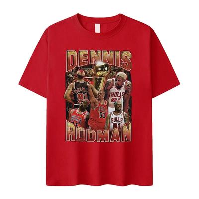 Dennis Rodman Chicago Bulls 91 Vintage Bootleg Basketball Graphic T-Shirt, Oversized NBA Streetwear Tee, Unisex Casual Top