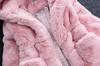 Autumn & Winter Furry Bunny Ear Sweater Coat for Toddlers and Girls - New Style Cotton Padding.