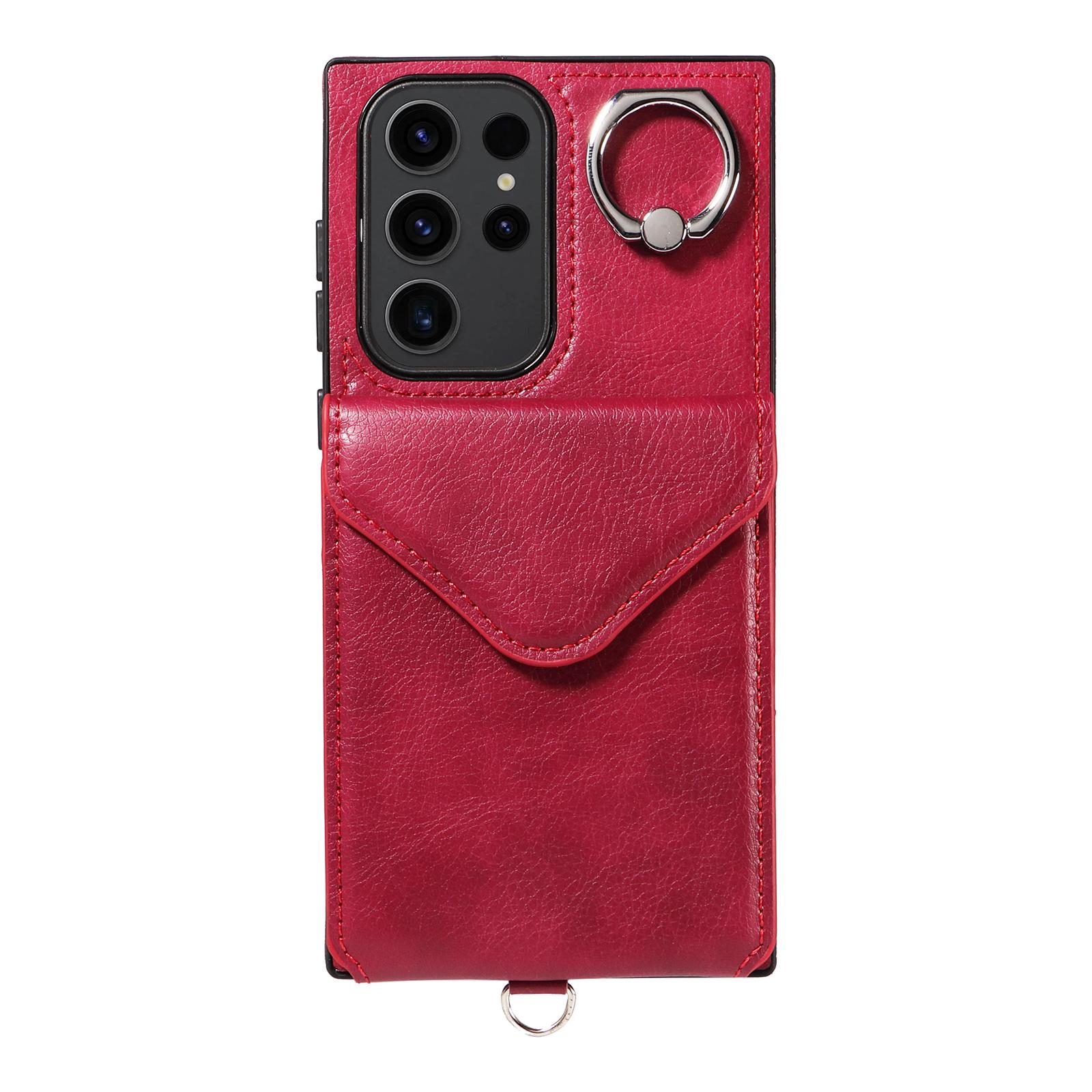 

Сумка на ремне с кольцевым кронштейном и вертикальным отверстием, кошелек, слот для карт, чехол для телефона для Samsung Galaxy S22, S23, S24, A05, A12, A13, A14, A15, A52, A72, A22, A24... Samsung Galaxy A35 красный