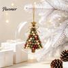 Holiday Tree Decorations 2D Flat Beaded Art Christmas Ornament, Acrylic Rustic/Candy/Snowflake Dangle/Faux Crystal Durable Ornament Xmas Hanging