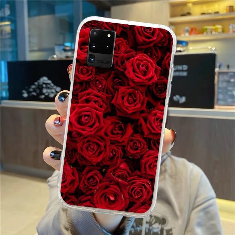 Blume Rote Rose Blume Handyhülle Für Samsung Galaxy S10 S21 S22 Plus Ultra A91 A51 A21S A12 Transparente Handyhülle