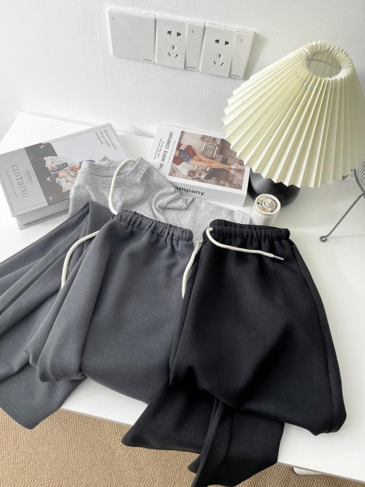 2026 Spring/Summer Women's Ultra Hot Wide Leg Cupro Pants - Korean Style Straight Leg, Floor Length, Slimming Fit.