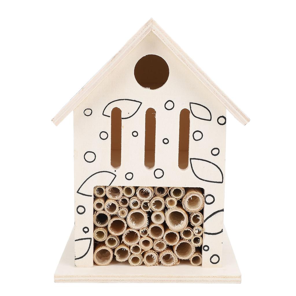 Wooden Bee House Tube Bee Hotel Attract More Gentle Pollinating Bees To Your Garden Safe Wood Bee Home for Solitary Bees