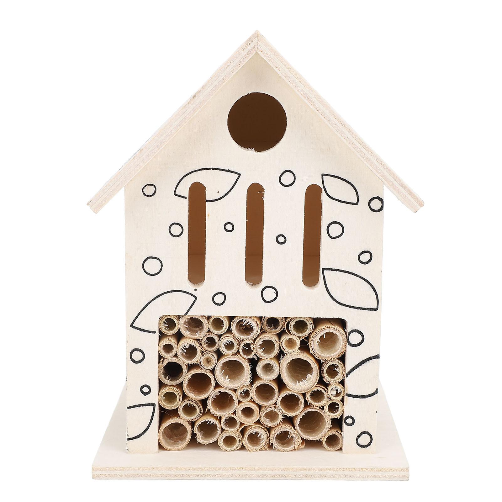 Деревянный домик для пчел Трубка Отель для пчел Привлеките больше нежных пчел-опылителей в ваш сад Безопасный деревянный домик для пчел для одиночных пчел