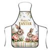 1pc Bunny Holding Basket Apron with Floral and Dragonfly Print, Unisex Chef Apron for Kitchen Baking, Outdoor BBQ, Painting, Gar