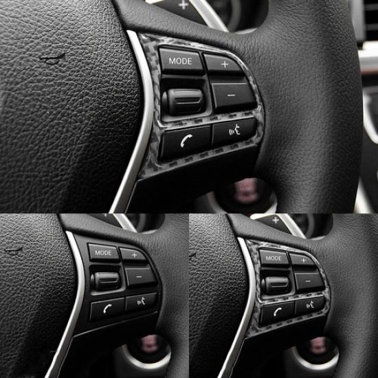 Car Interior Carbon Fiber Steering Wheel Buttons Sticker For BMW 1 2 3 4 3GT F30