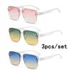 3Pcs/set Vintage Square Sunglasses Women Men Rectangle Sun Glasses Female Oval Eyewear  for Male Female Eyeglasses