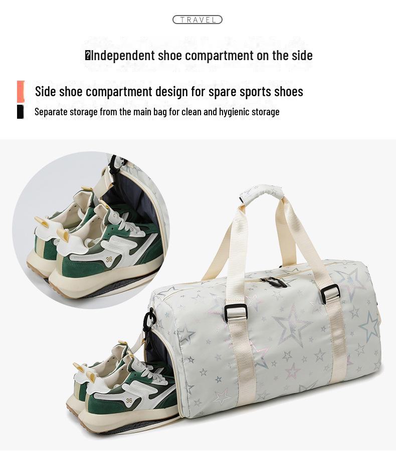 Spacious Travel Bag with Shoe Compartment and Wet/Dry Separation, Hand-Carry Sports & Leisure Design.