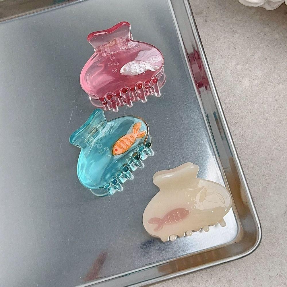 Small Shark Clip Acetate Hair Claw Animal Animal Hair Clip Fashion Fish Hair Claw  Daily