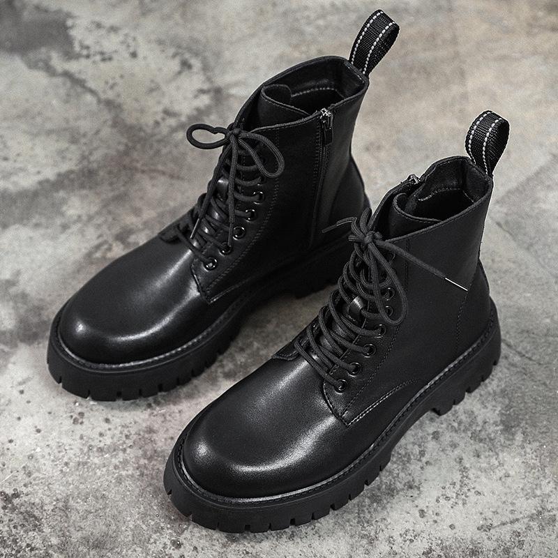 2024 jaro a léto ležérní módní boty pánské vysoké s bočním zipem pánské Martensky pravá kůže samet pánské boty