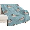 Chickadees and Frosted Leaves Throw Blanket Soft Comfort Blanket for Reading Watching TV
