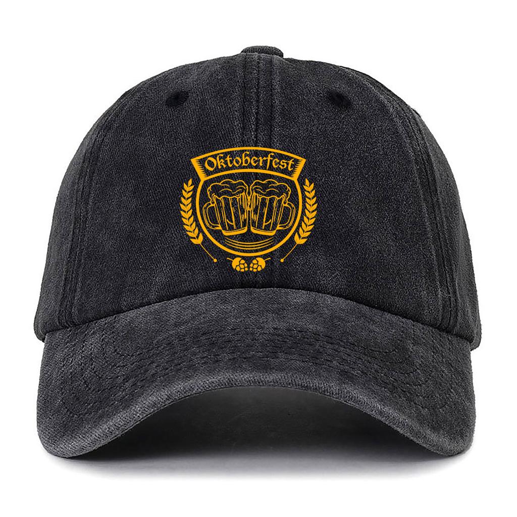 Oktoberfest Bere Birra Eccessivamente Grano Grafica Cappellino Donna Unisex Moda Vintage Lavato Cappellino da Baseball Streetwear