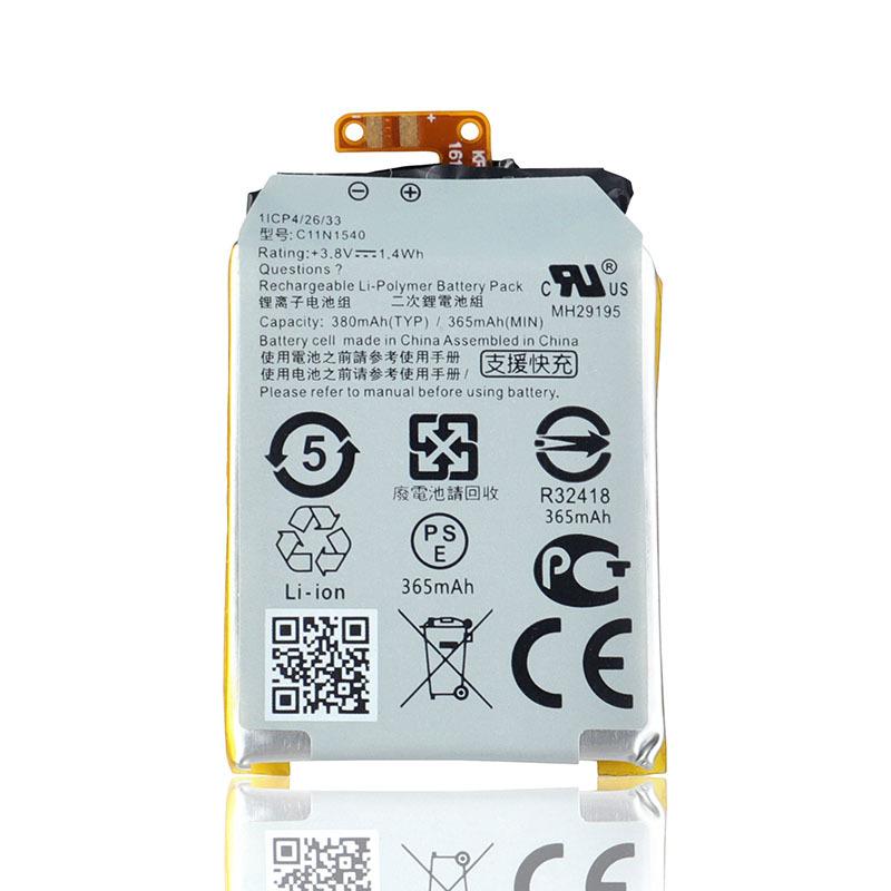C11N1540 Original 380mah Replacement Battery For ASUS ZenWatch 2 WI501QF ZenWatch2 Genuine Watch Battery