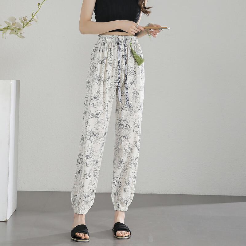 Demana Chinese Ink Impression Summer Flowy Pants