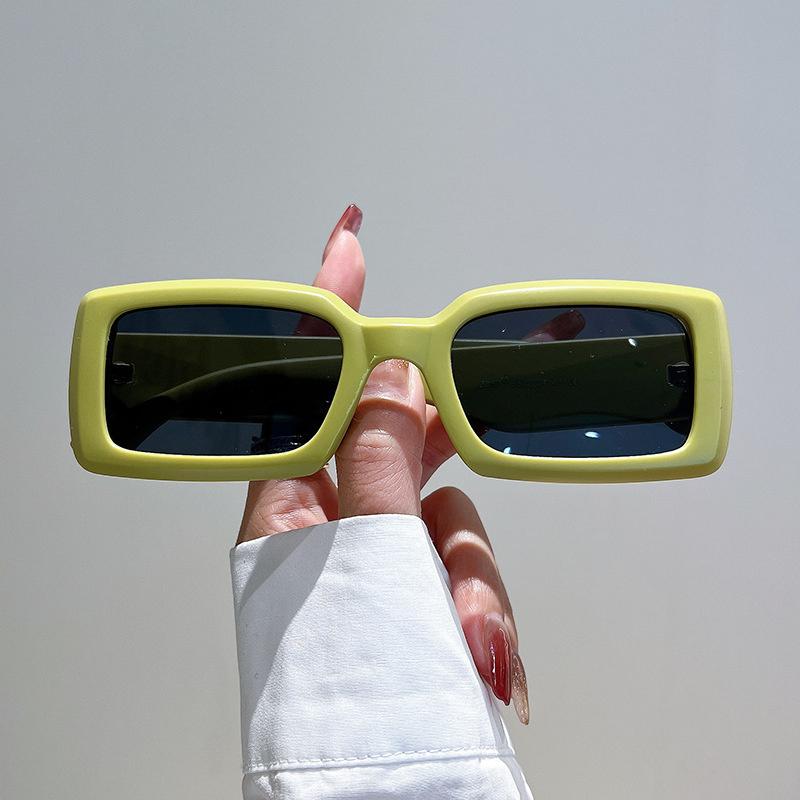 Vintage Rectangle Sunglasses Fashion Square Candy Color Shades Eyewear Trendy Retro Women Brand Design Uv400 Sun Glasses