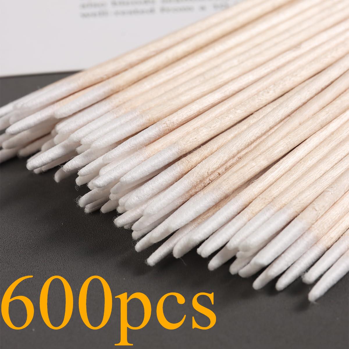 

6 упаковок(600pcs) 2,8-дюймовые длинные деревянные ватные палочки, принадлежности для перманентного макияжа, ватные палочки, аппликаторы для косметики белый