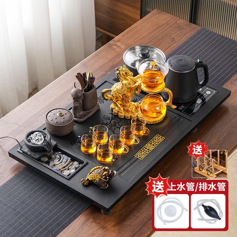 new automatic tea set ceramic household integrated flowing water tea tray kung fu imitation Wujinshi tea table