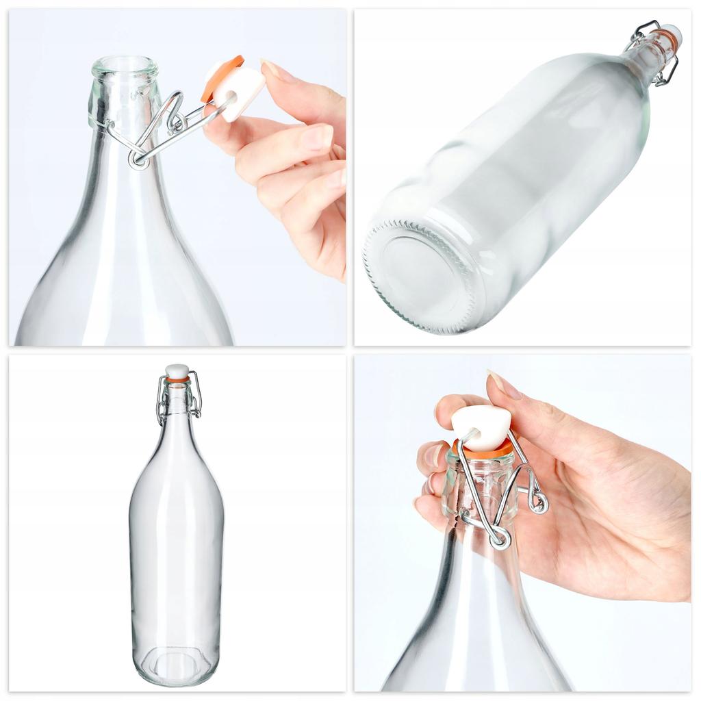 KADAX Glasflasche 2L für Likör Saft Wein mit Korken