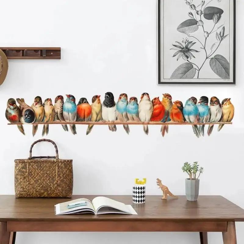 Creative Colored Bird Wall Stickers Living Room Sofa Background Decoration Wallpaper for Home Decor Kids Room Art Decals Sticker