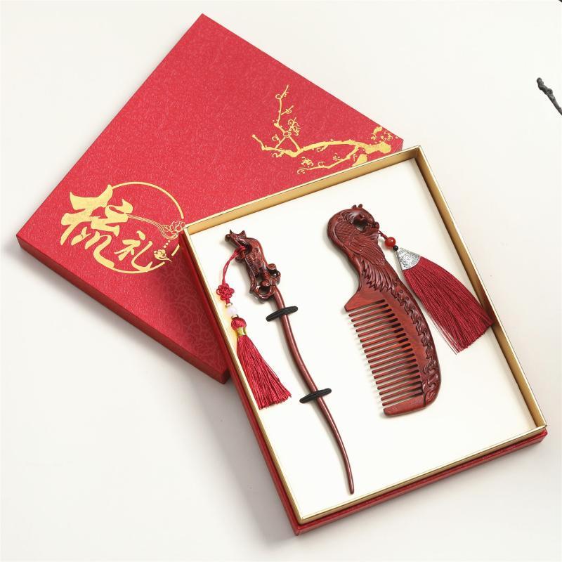

Phoenix Dance Purple Sandalwood Comb & Hairpin Gift Set